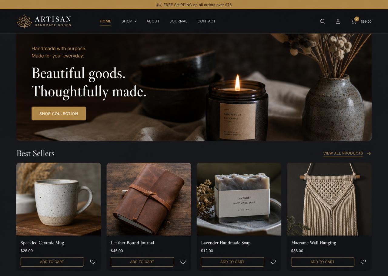 Kleiner Shop – Website-Vorlage